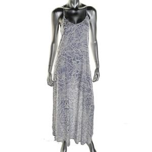 FELICITE Sz Small Blue Print Racer Back Maxi Dress